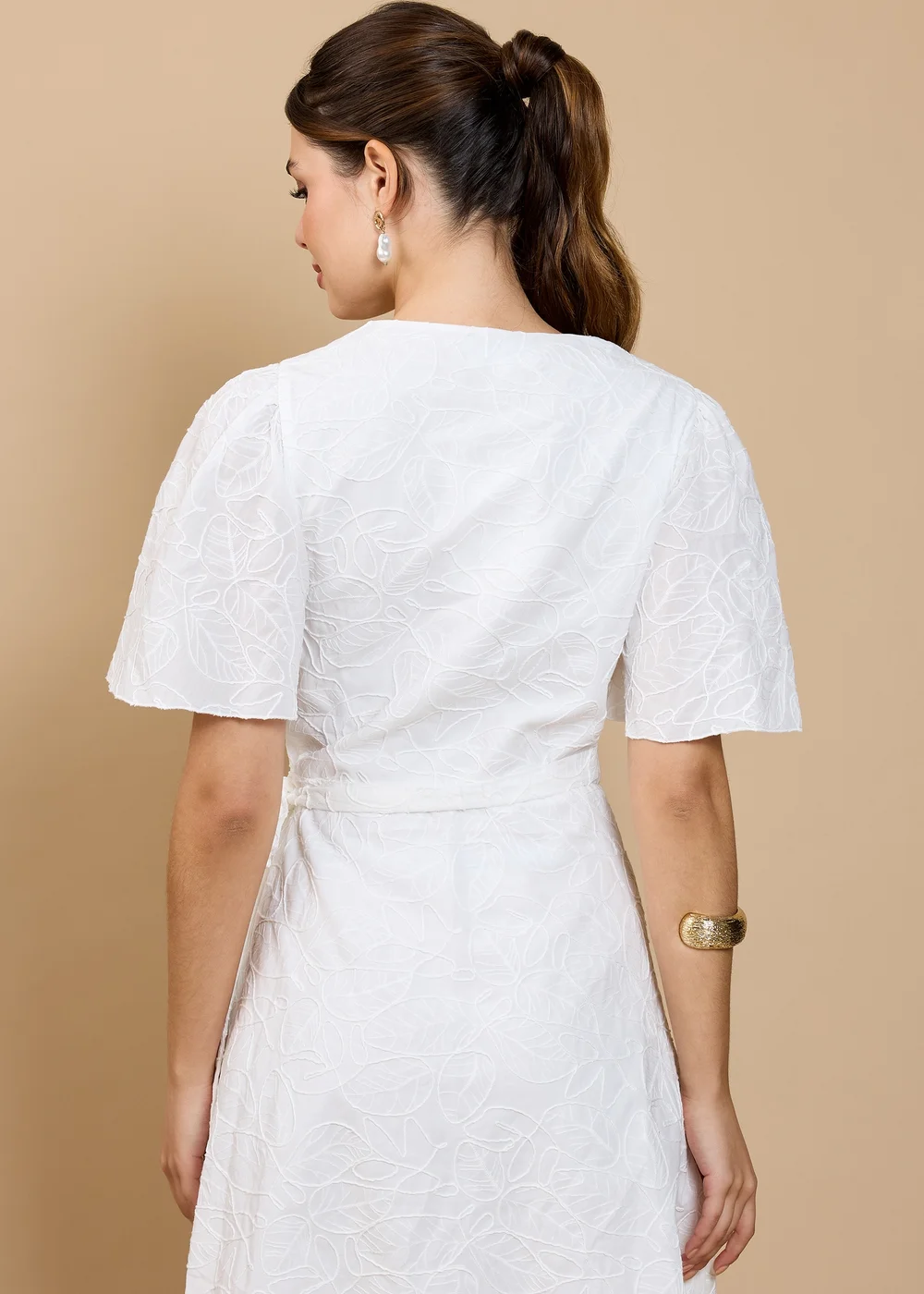 Little Mistress White Embroidered Mini Wrap Dress by Vicky Pattison - 14 Image 4