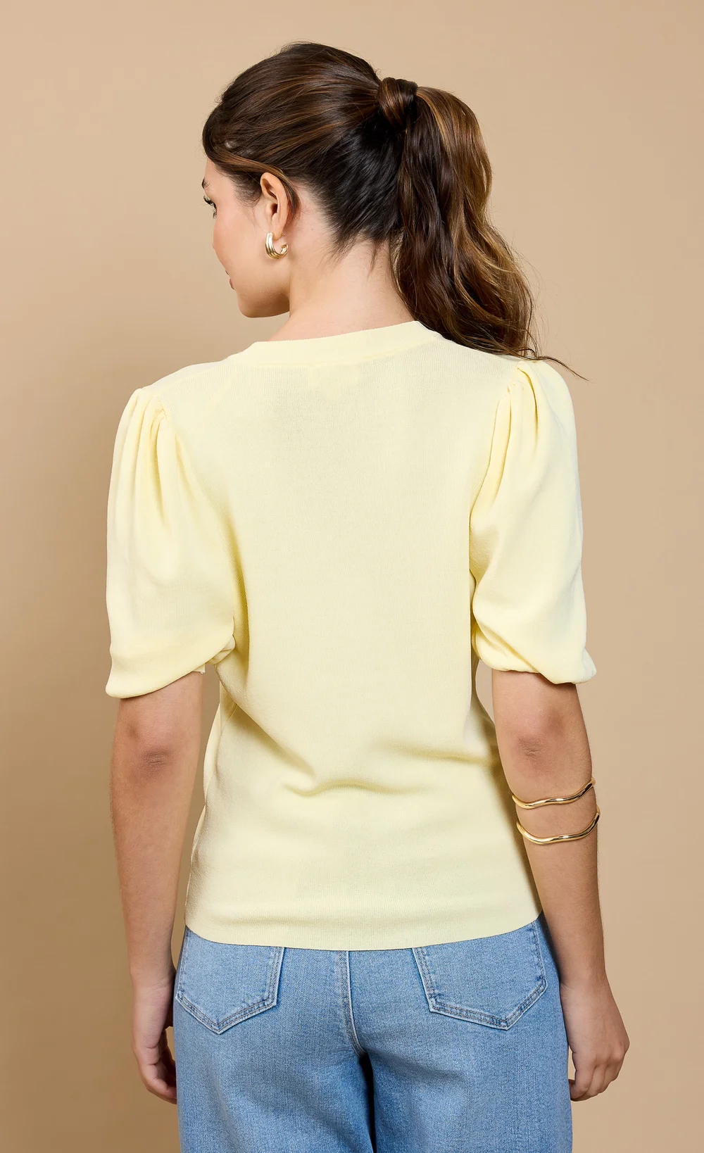 Little Mistress Lemon Puff Sleeve Cardigan by Vicky Pattison - 12 Image 5