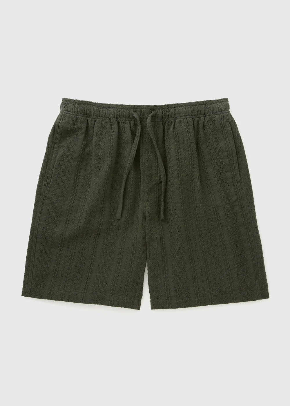 Khaki Textured Co Ord Shorts - 2XL Image 2