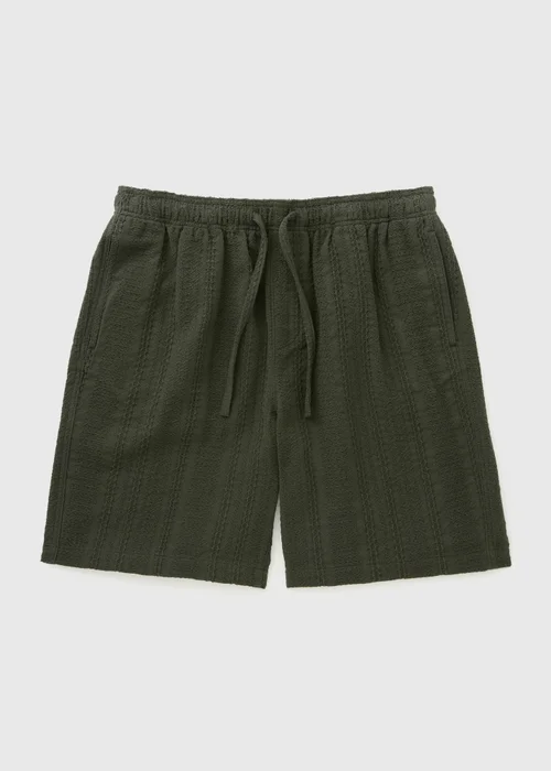 Khaki Textured Co Ord Shorts - 2XL Image 2