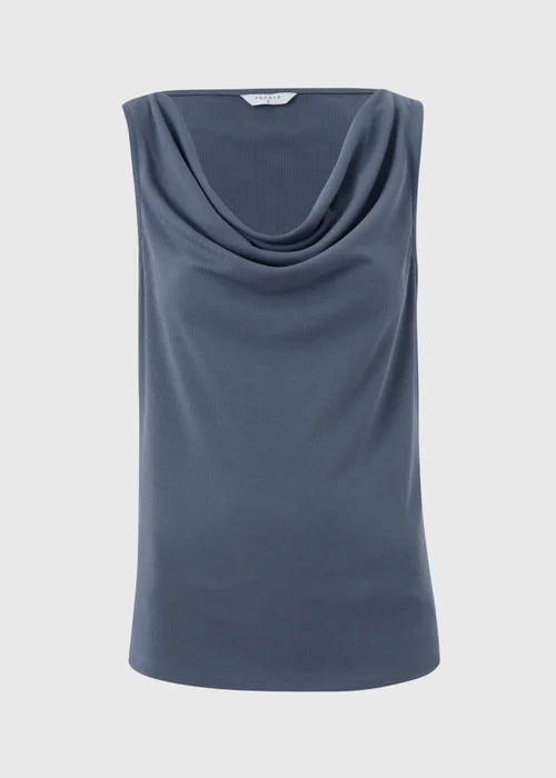 Steel Blue Cowl Drape Vest Top - 22 Image 4