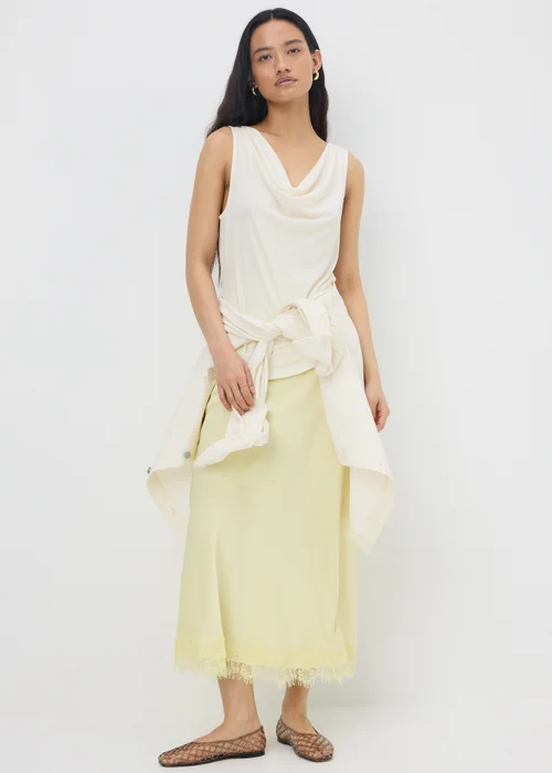 Cream Cowl Drape Vest Top - 8 Image 1