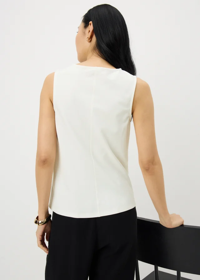 White Knot Front Vest Top
