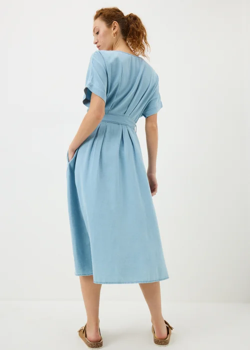 Mid Wash Denim Midi Shirt Dress - 8 Image 3