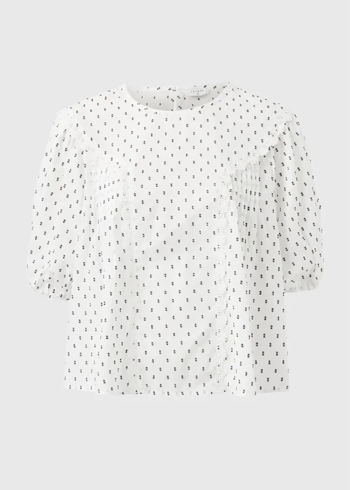 Cream Dobby Smock Blouse - 8 Image 4