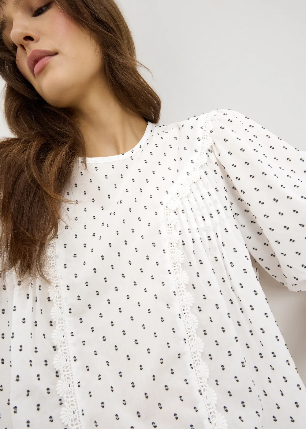 Cream Dobby Smock Blouse - 8 Image 3