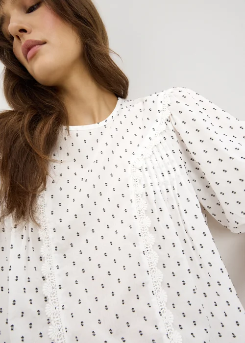 Cream Dobby Smock Blouse - 8 Image 3