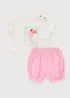 Baby Pink Ice Cream Top & Short Set (Newborn-23mths) - Up to 1 Month Image 1