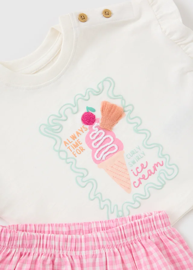 Baby Pink Ice Cream Top & Short Set (Newborn-23mths)