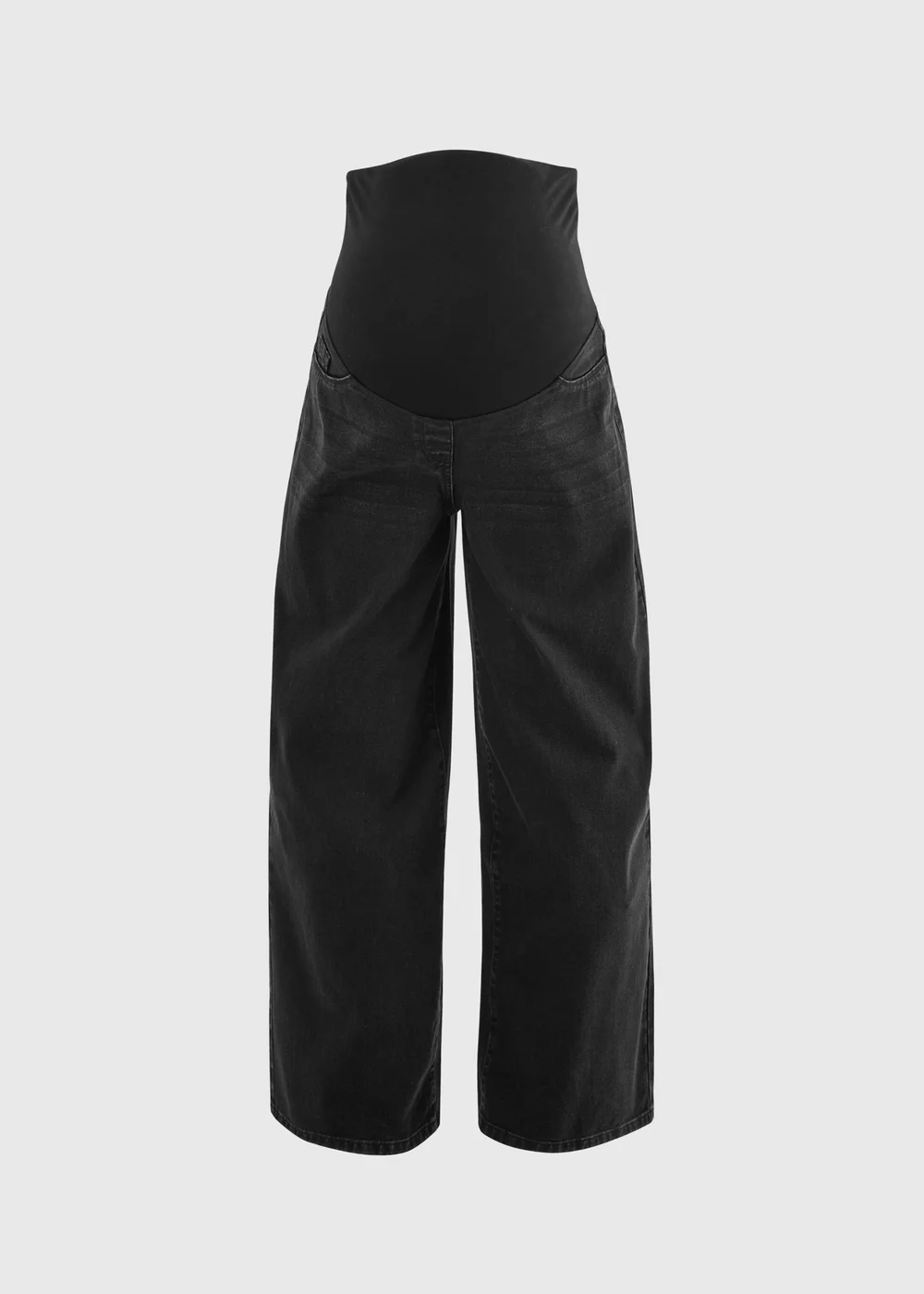 Maternity Black Over Bump Wide Leg Jeans - 14 Image 1