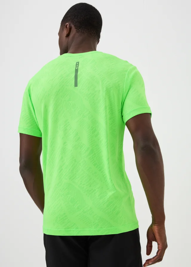 Souluxe Neon Lime Jacquard Sports T-Shirt