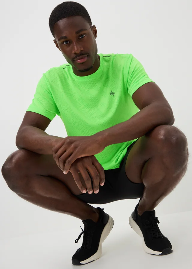 Souluxe Neon Lime Jacquard Sports T-Shirt