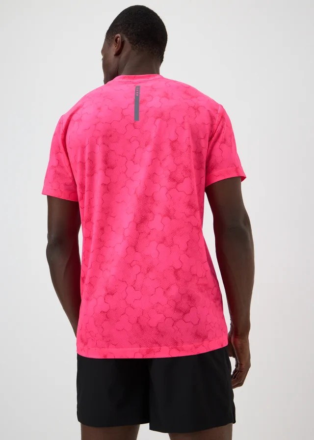 Souluxe Pink Hexagon Print Sports T-Shirt