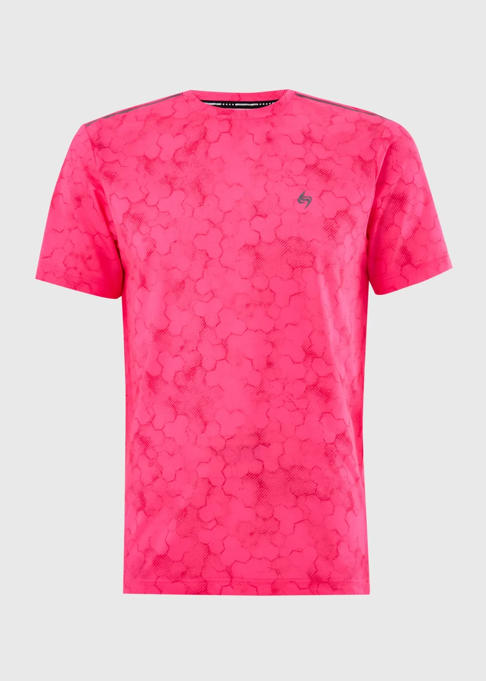 Souluxe Pink Hexagon Print Sports T-Shirt - S Image 4