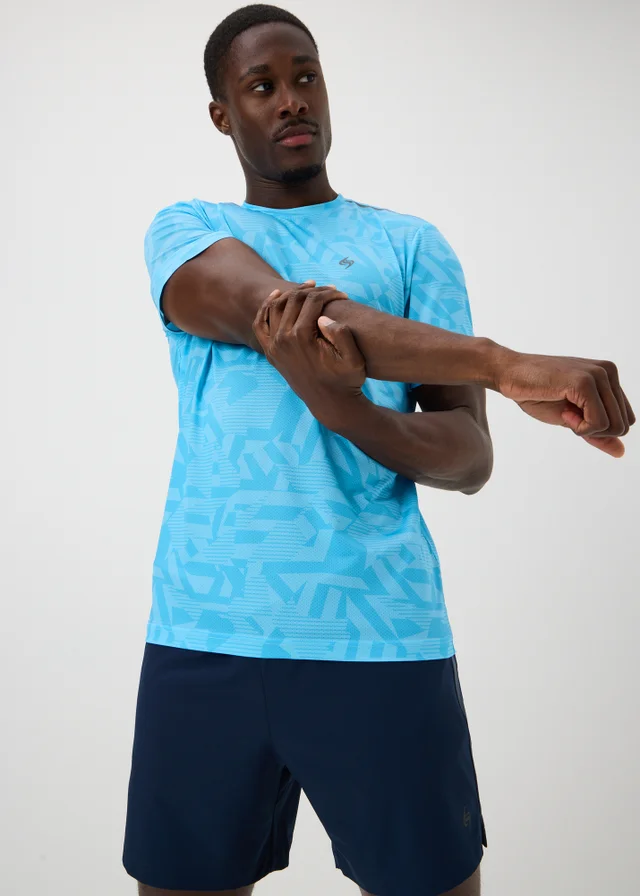 Souluxe Blue Tile Print T-Shirt