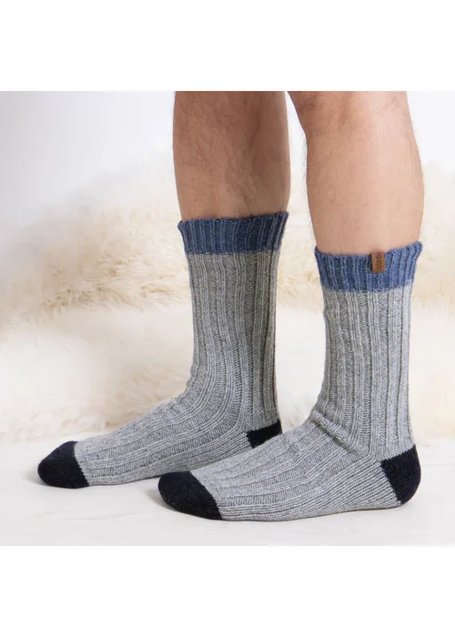 Totes Toasties Mens Chunky Twist Wool Blend Boot Socks 2 Pack - One Size Image 4