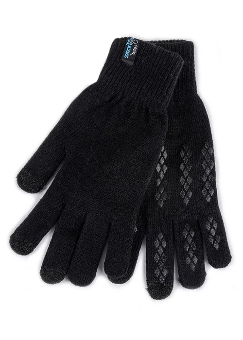 Totes Isotoner Black Stretch Knitted SmarTouch Gloves - One Size Image 1