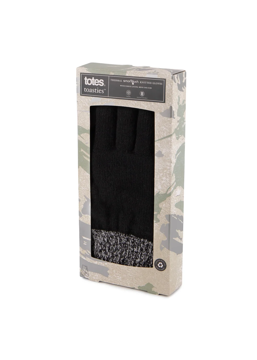 Totes Isotoner Black Stretch Knitted SmarTouch Gloves - One Size Image 2