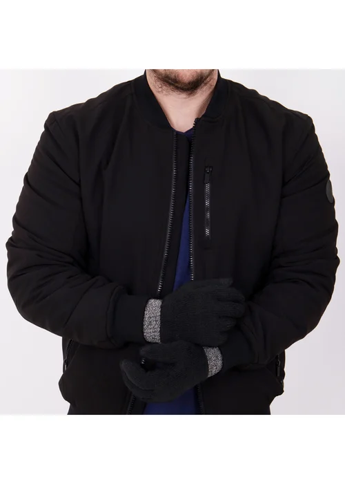 Totes Isotoner Black Stretch Knitted SmarTouch Gloves - One Size Image 3