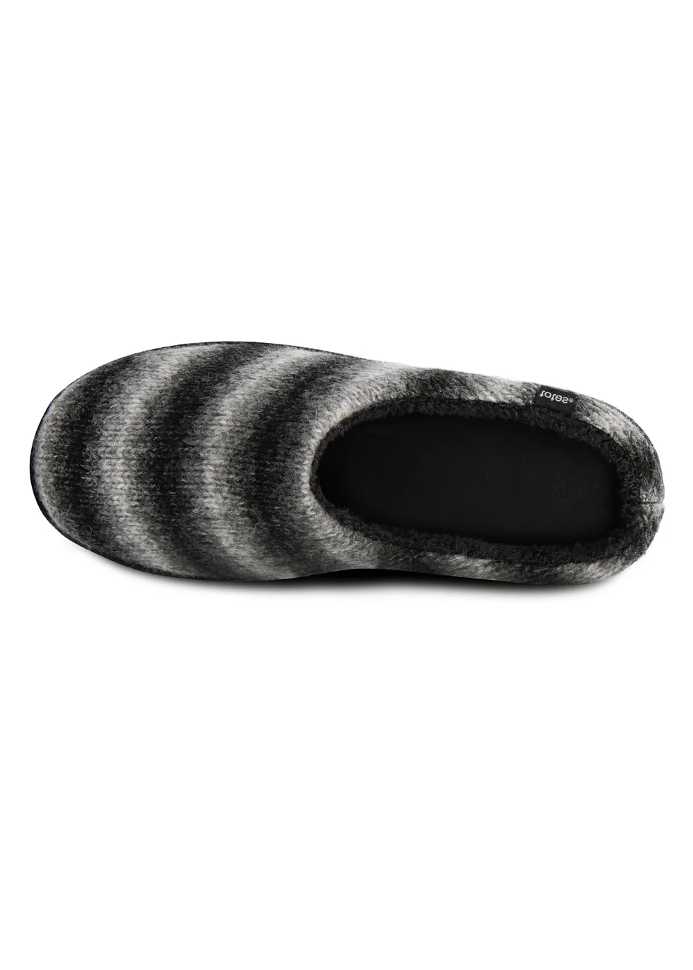 Totes Isotoner Grey Knitted Ombre Mule Slipper - 11-12 Image 6