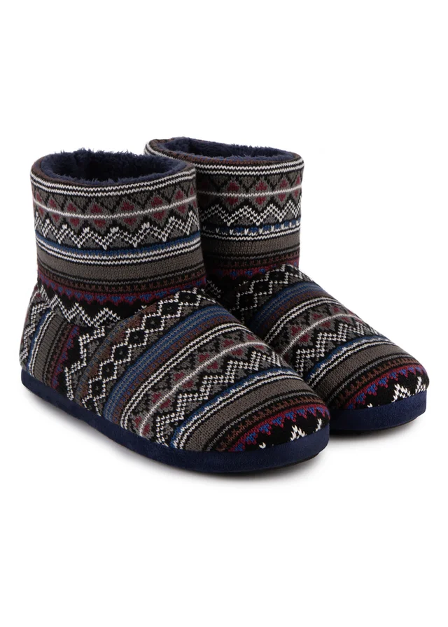Totes Isotoner Fair Isle Boot Slippers