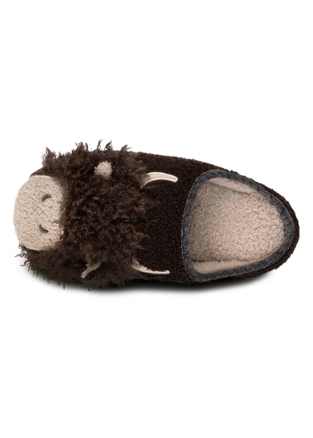 Totes Isotoner Brown Novelty Applique Mule Slippers - 7-8 Image 6