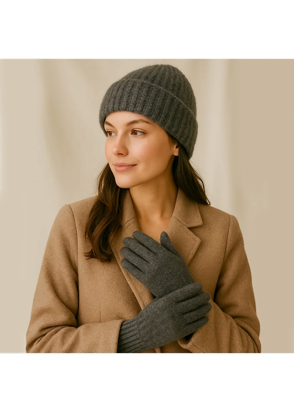 Totes Isotoner Charcoal Knitted Hat & Glove Gift Set - One Size Image 2