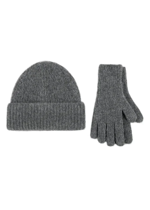 Totes Isotoner Charcoal Knitted Hat & Glove Gift Set - One Size Image 1