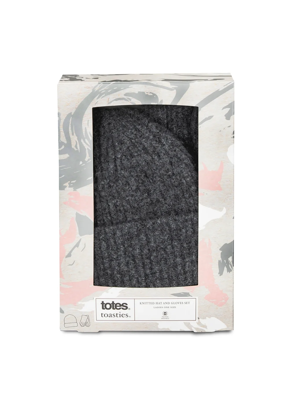 Totes Isotoner Charcoal Knitted Hat & Glove Gift Set - One Size Image 4