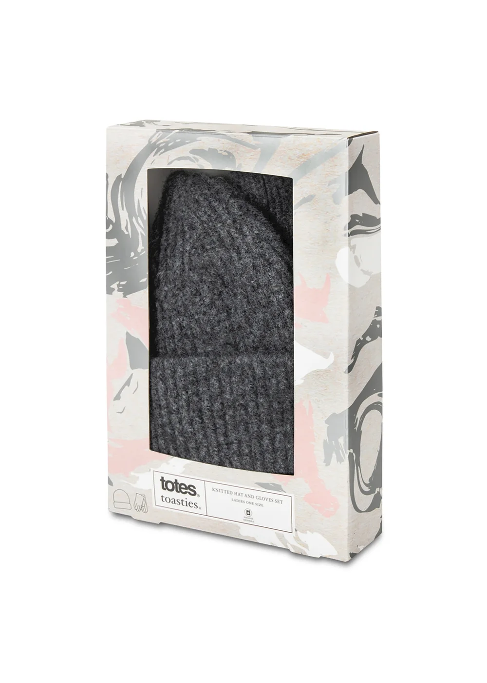 Totes Isotoner Charcoal Knitted Hat & Glove Gift Set - One Size Image 3