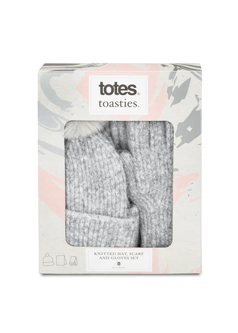Totes Isotoner Grey Hat Scarf & Glove Gift Set - One Size Image 4