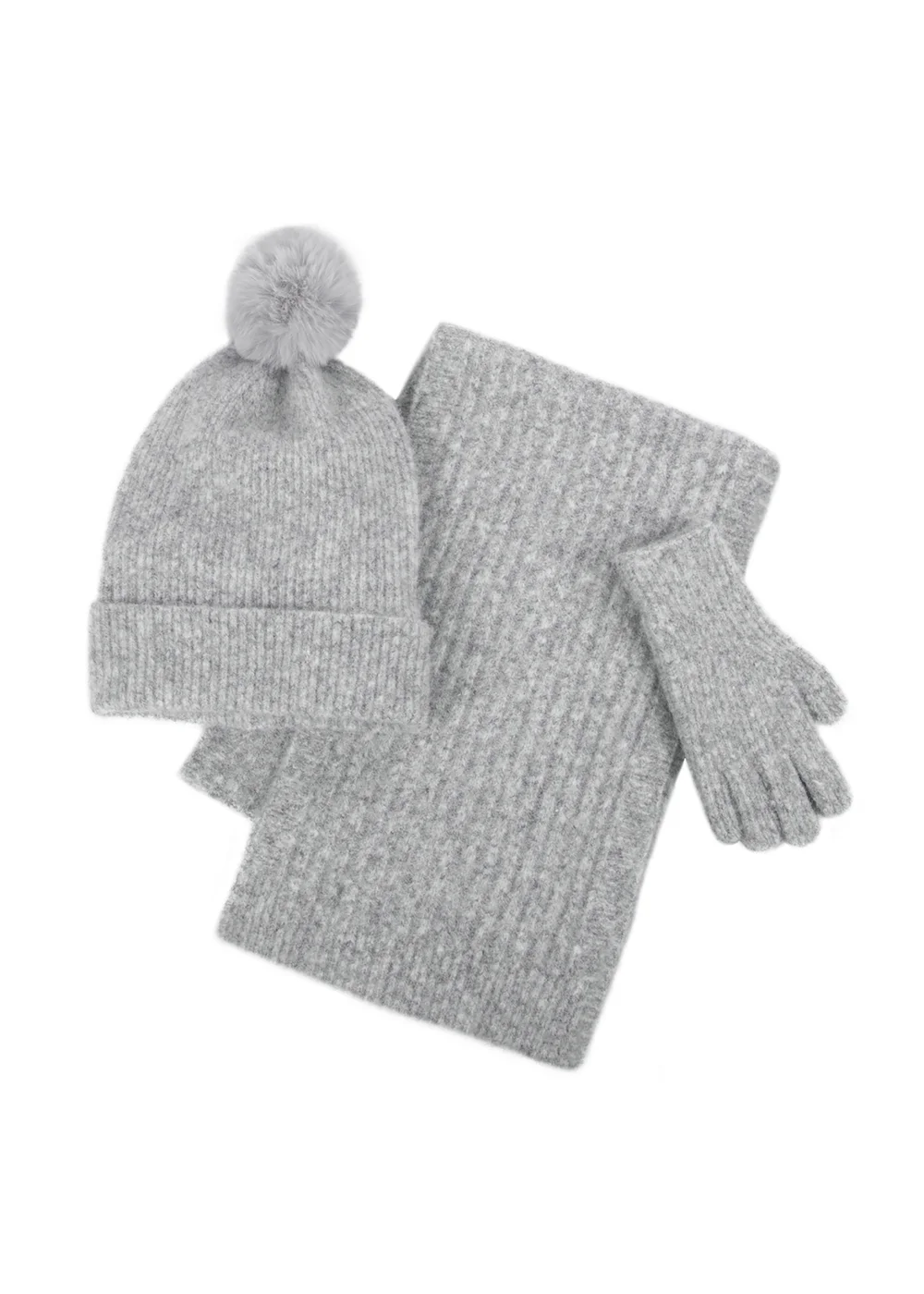 Totes Isotoner Grey Hat Scarf & Glove Gift Set - One Size Image 1