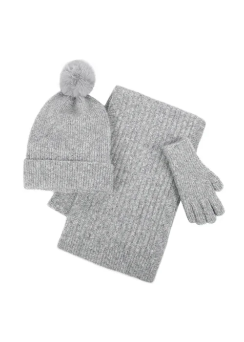 Totes Isotoner Grey Hat Scarf & Glove Gift Set - One Size Image 1