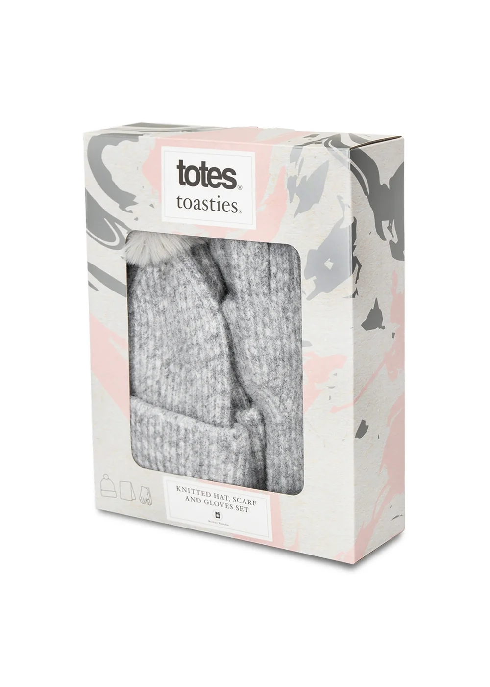 Totes Isotoner Grey Hat Scarf & Glove Gift Set - One Size Image 3
