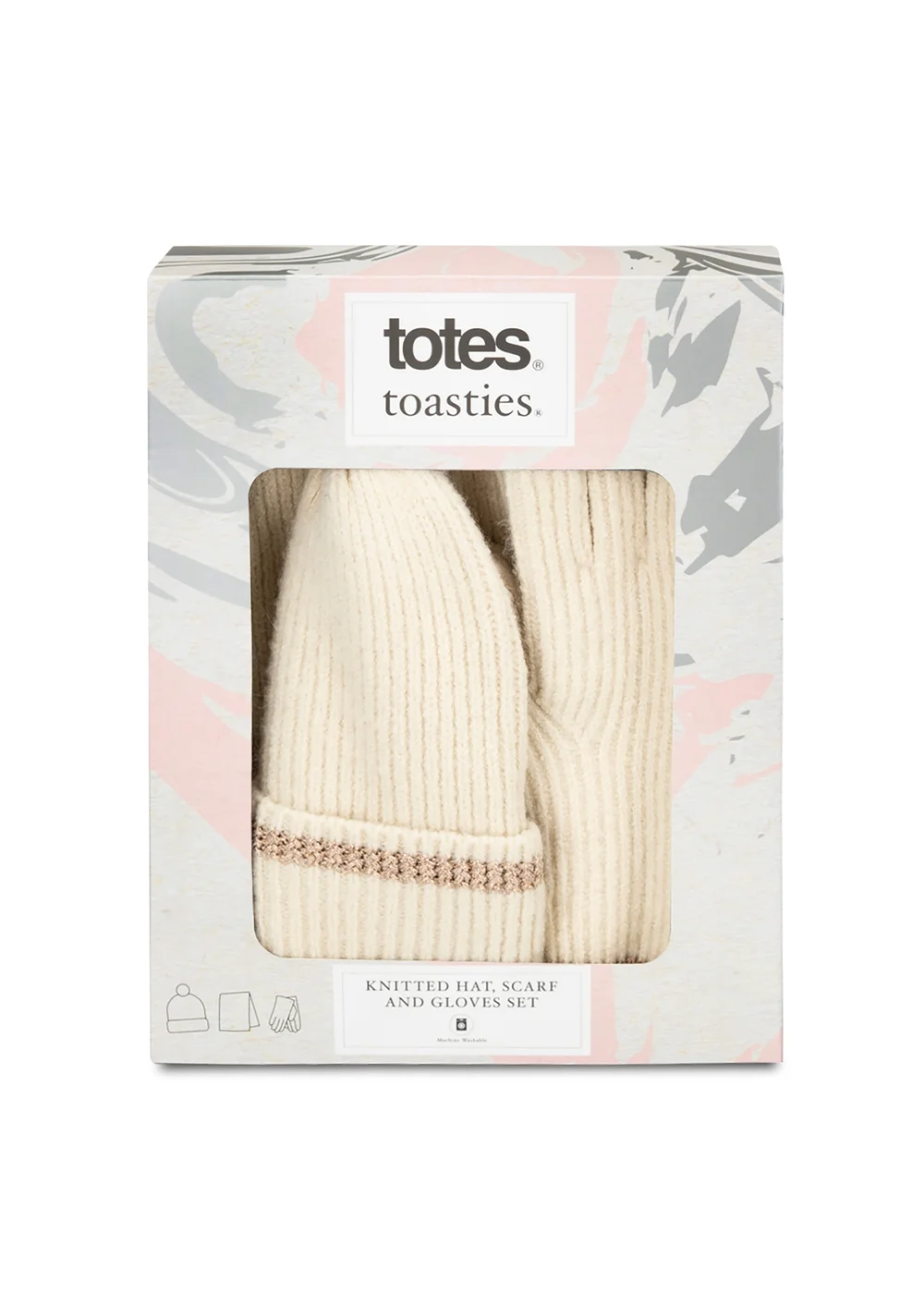 Totes Isotoner Oat Knitted Hat Scarf & Glove Gift Set - One Size Image 4
