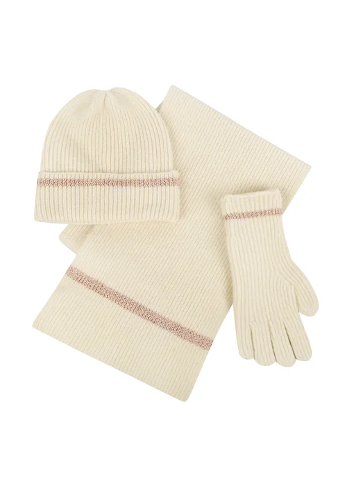 Totes Isotoner Oat Knitted Hat Scarf & Glove Gift Set - One Size Image 1