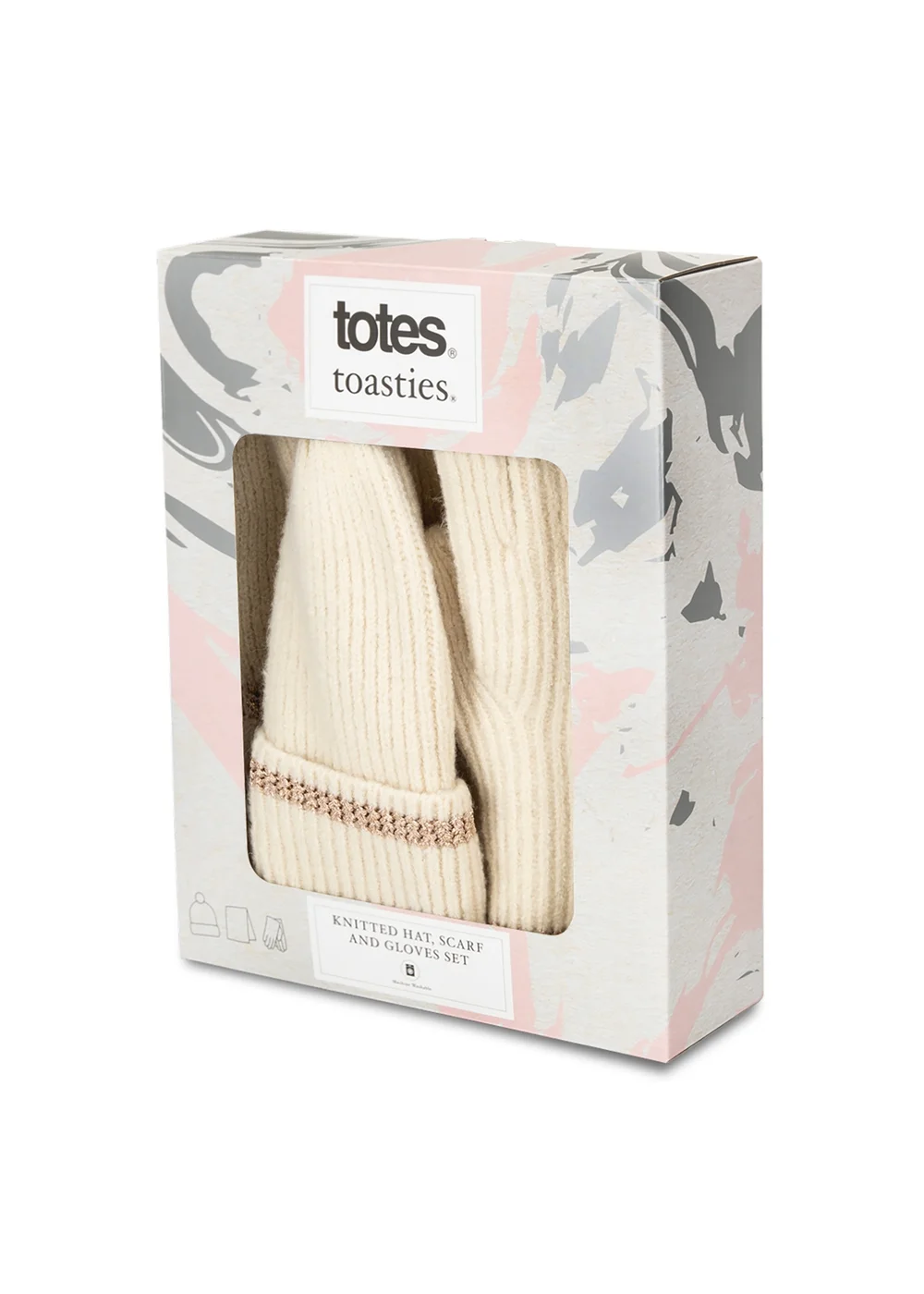 Totes Isotoner Oat Knitted Hat Scarf & Glove Gift Set - One Size Image 3