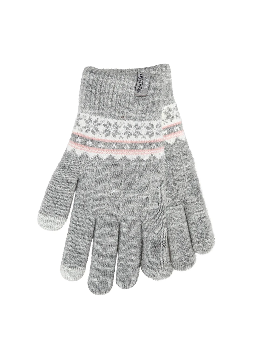 Totes Isotoner Fair Isle Stretch Knitted SmarTouch Gloves - One Size Image 1
