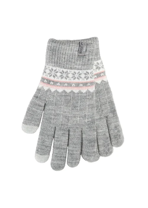 Totes Isotoner Fair Isle Stretch Knitted SmarTouch Gloves - One Size Image 1