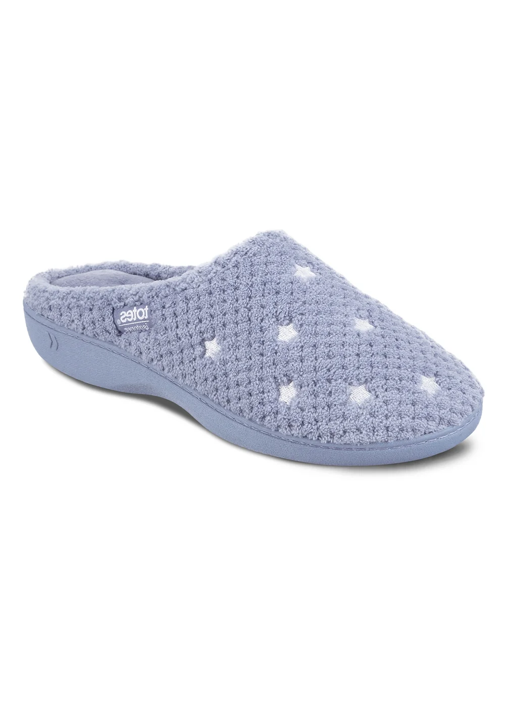 Totes Isotoner Blue Star Popcorn Terry Mule Slippers - 8 Image 3