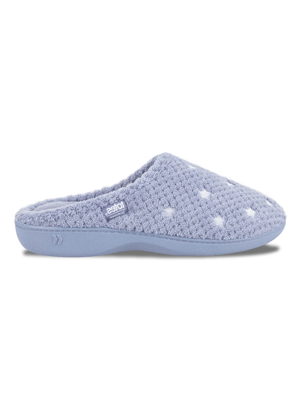 Totes Isotoner Blue Star Popcorn Terry Mule Slippers - 8 Image 4