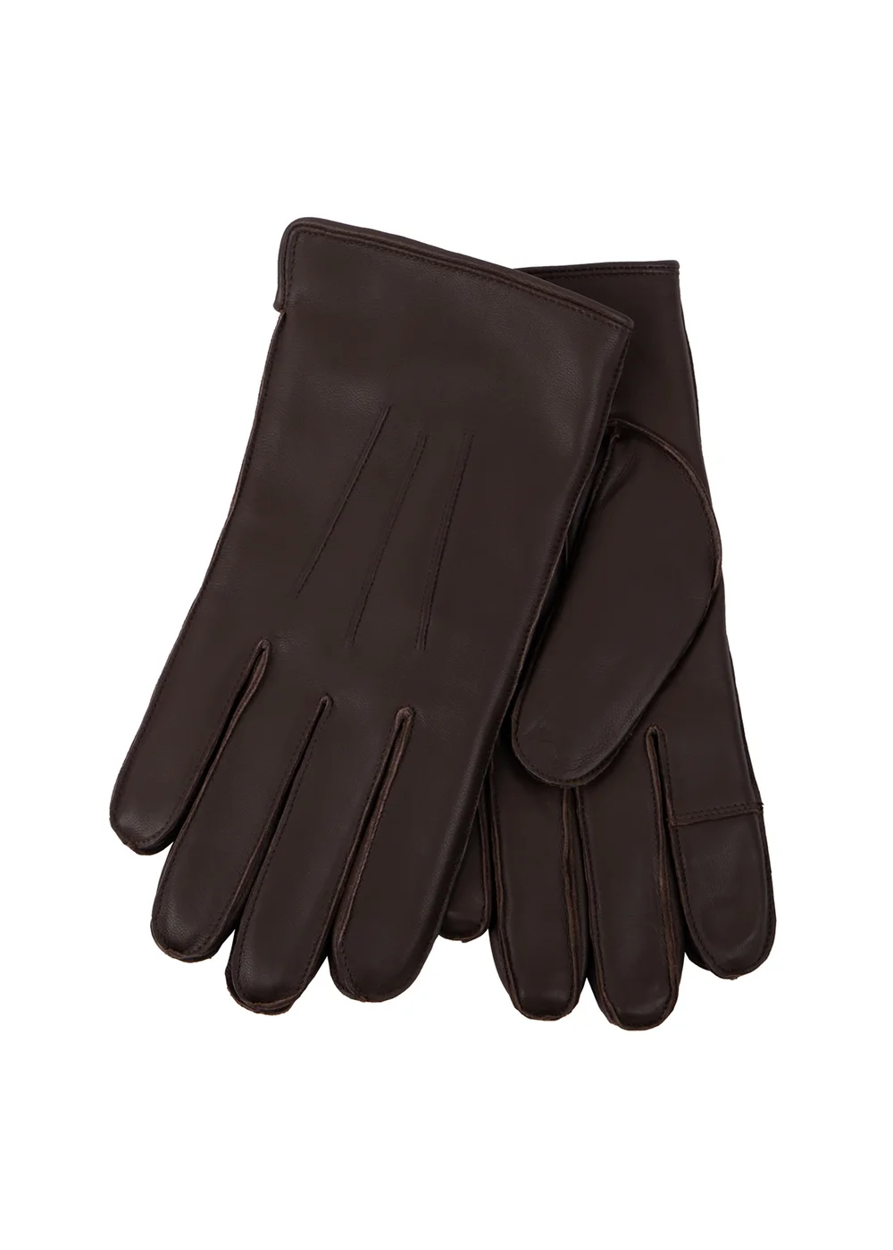 Totes Isotoner Chocolate 3 Point Leather SmarTouch Glove - S/M Image 1