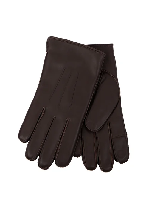Totes Isotoner Chocolate 3 Point Leather SmarTouch Glove - S/M Image 1