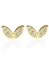 Say It With Gold Winged Earrings with CZ Stones - One Size Image 1