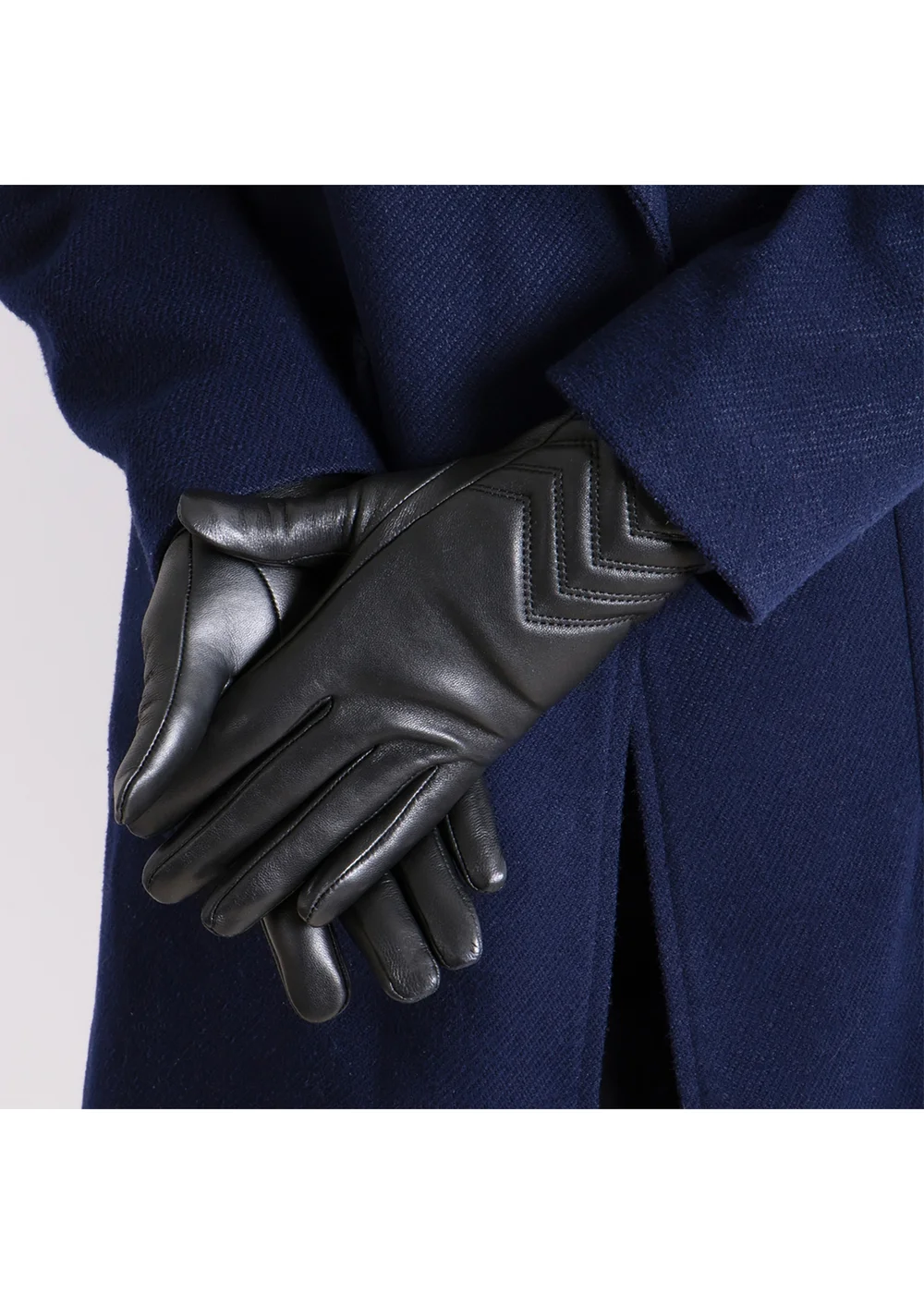Totes Isotoner Black SmarTouch Cashmere Lined Leather Gloves - Medium Image 2