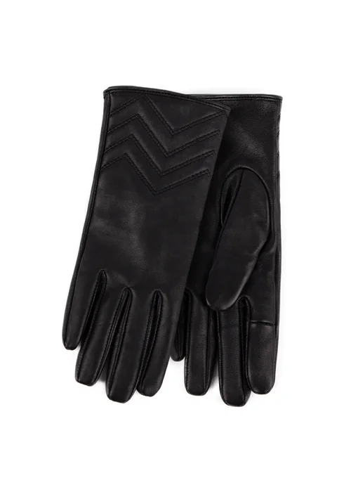 Totes Isotoner Black SmarTouch Cashmere Lined Leather Gloves - Medium Image 1
