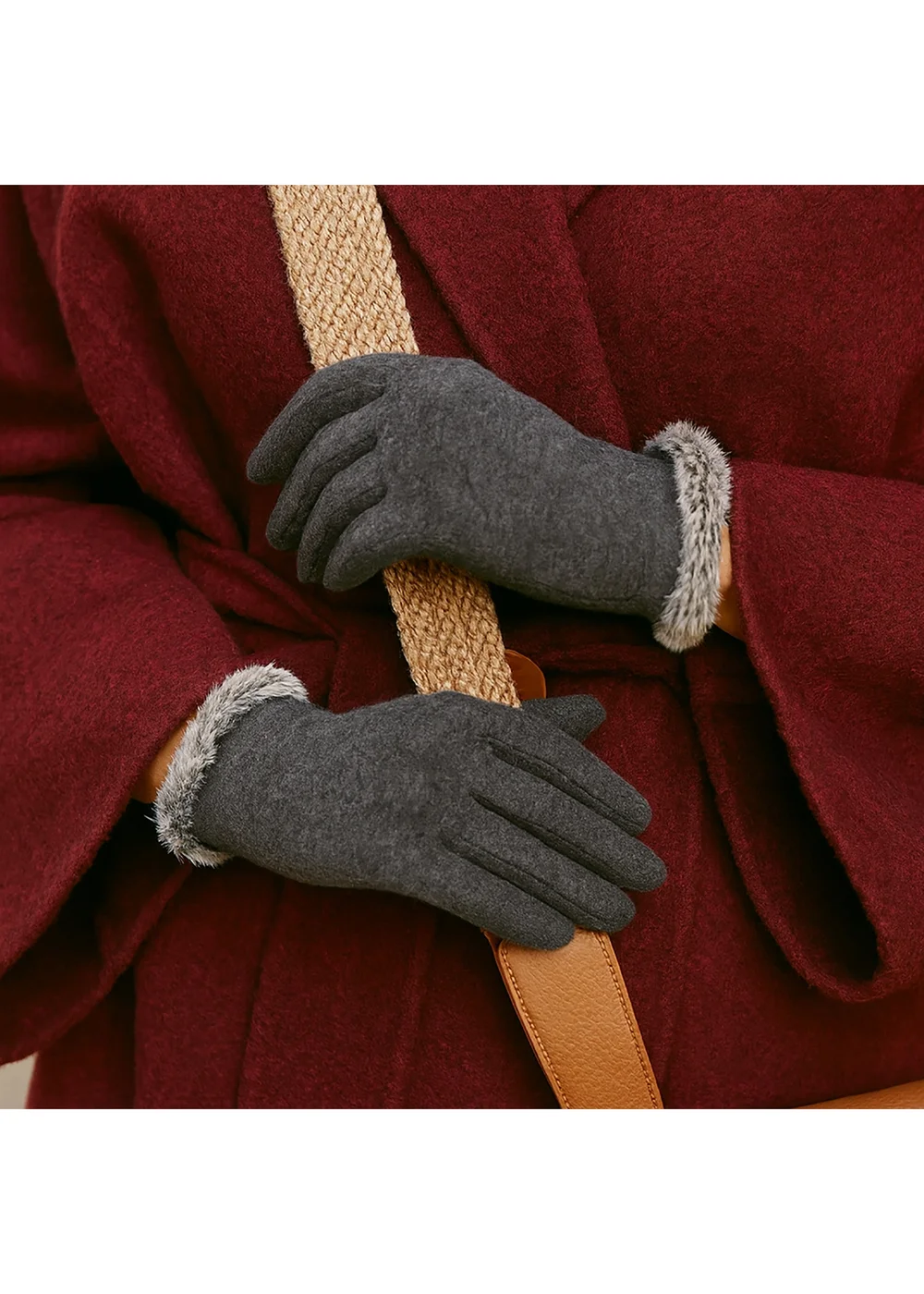 Totes Isotoner Grey Thermal SmarTouch Glove - One Size Image 2