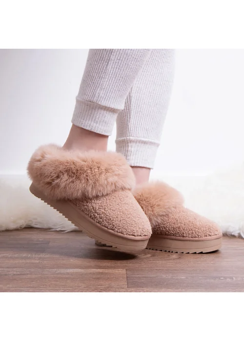 Totes Camel Textured Mule With Chunky Sole - 5 Image 2