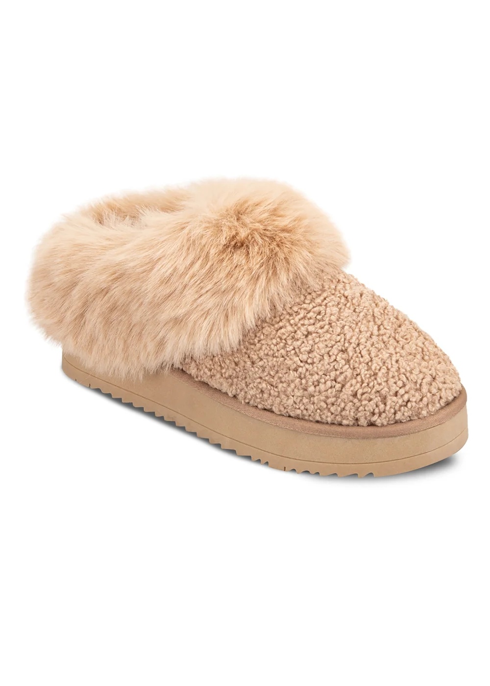 Totes Camel Textured Mule With Chunky Sole - 5 Image 1