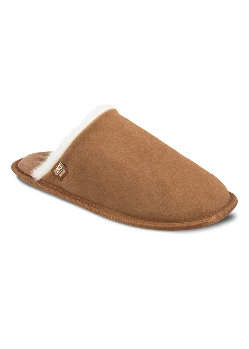Totes Isotoner Tan Suede Mule With Water Repellency - 11 Image 3